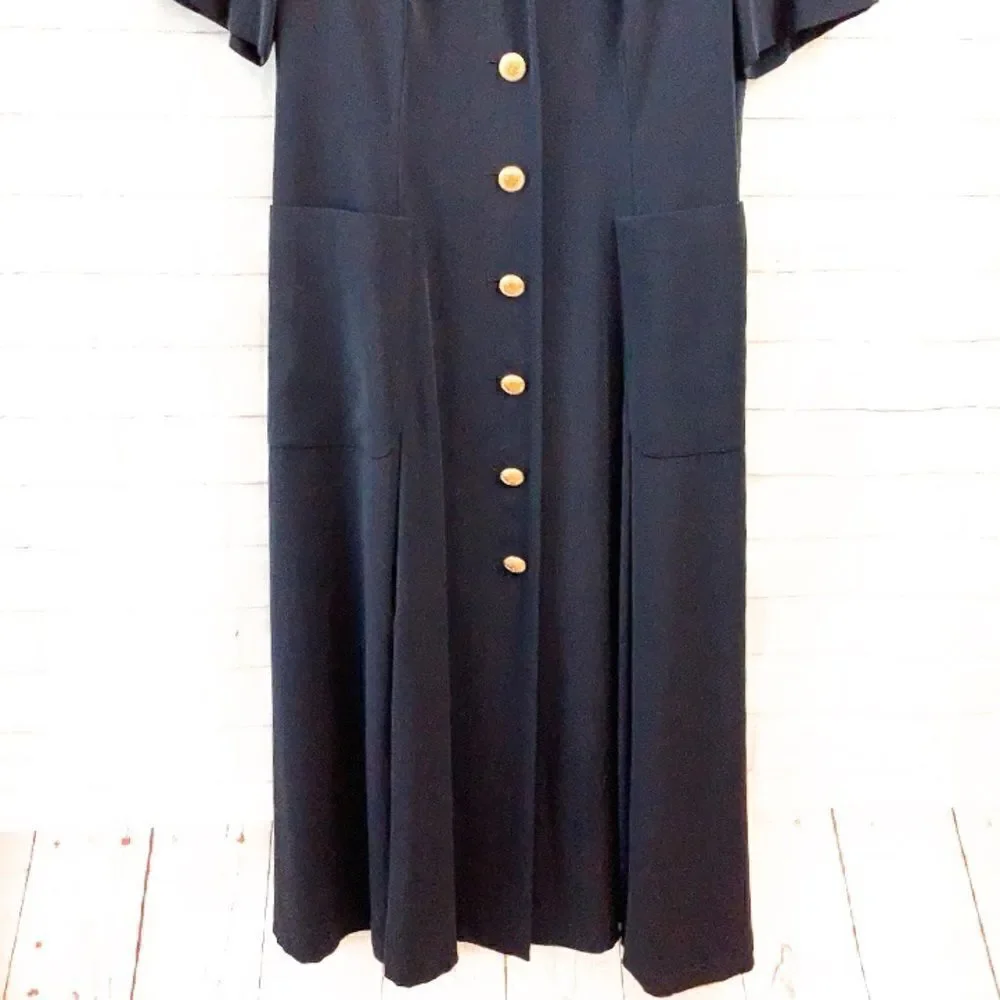 GIVENCHY EN PLUS Navy Button Down Dress - Picture 4 of 10